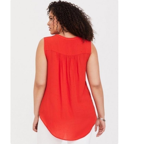 Torrid Harper Swiss Dot Sleeveless Red Tunic Tank 3X - Picture 2 of 10